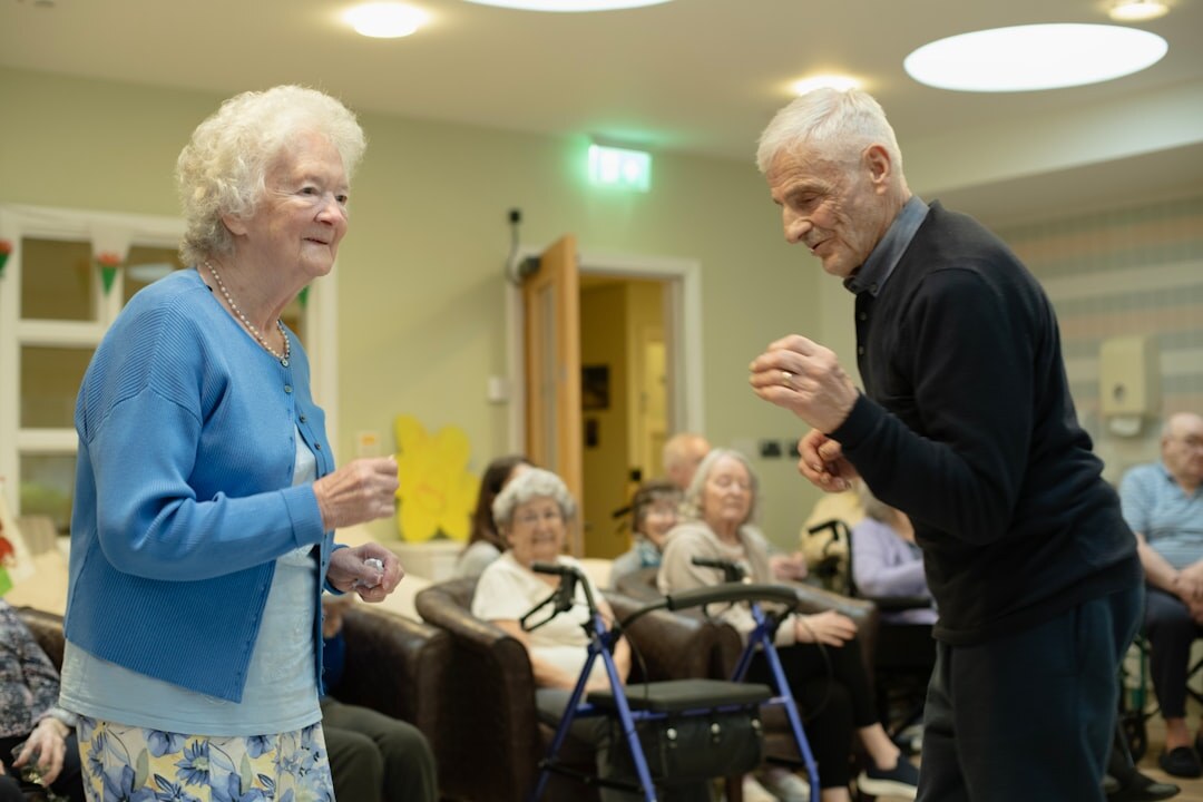 happy seniors in community