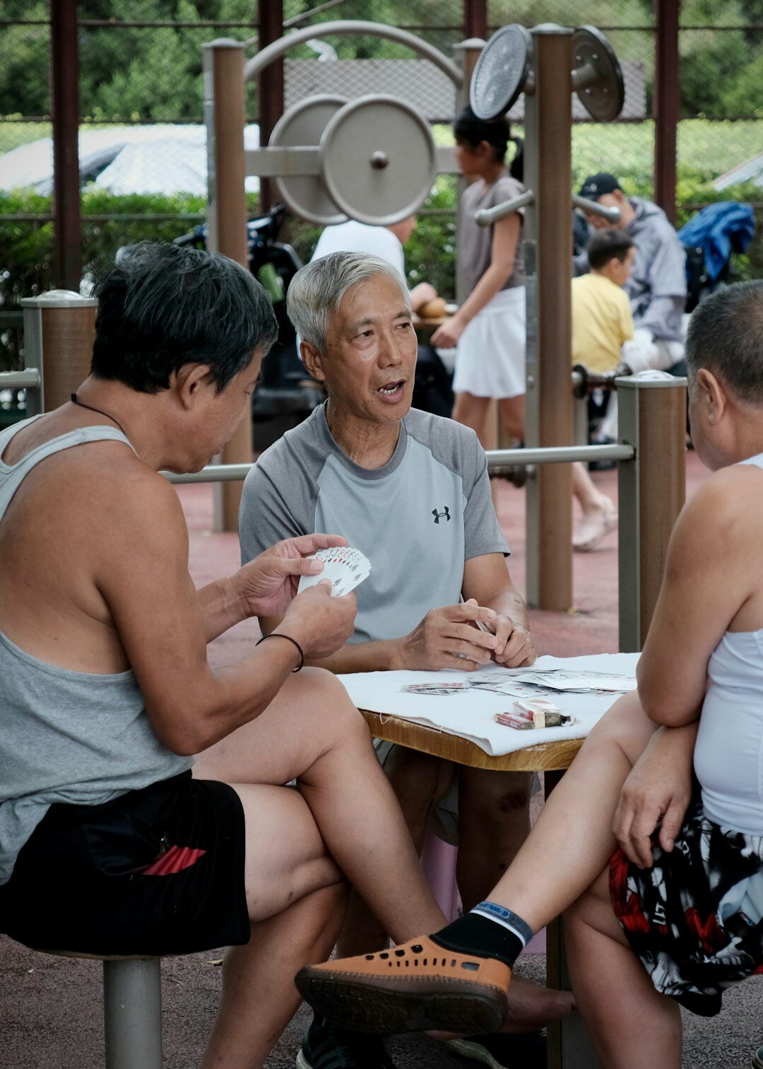 senior citizens in exercise class