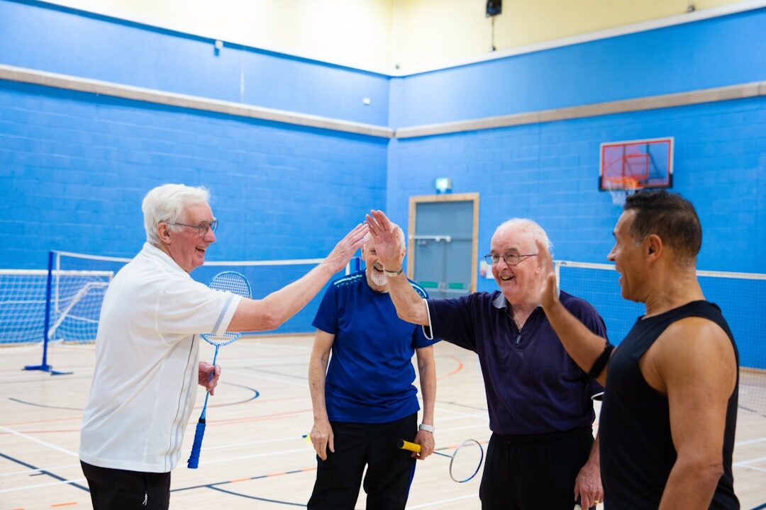 seniors exercising together