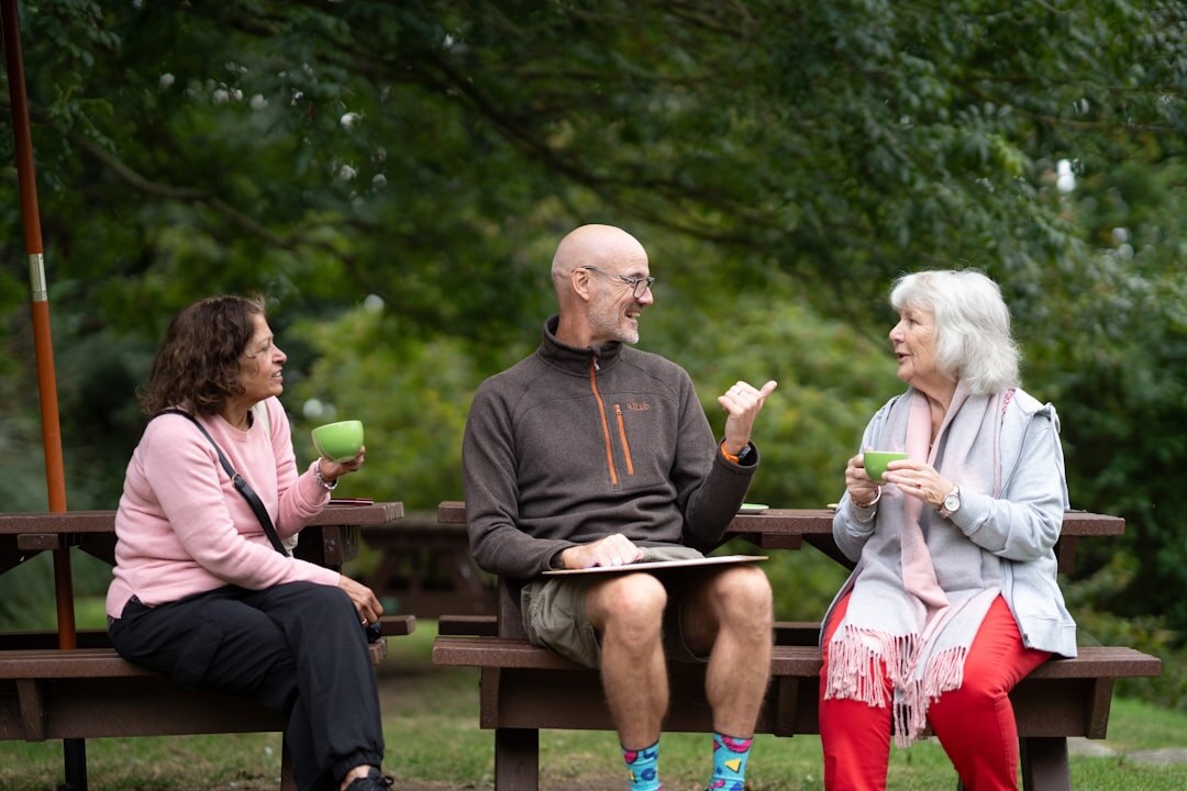 group of seniors exercising together