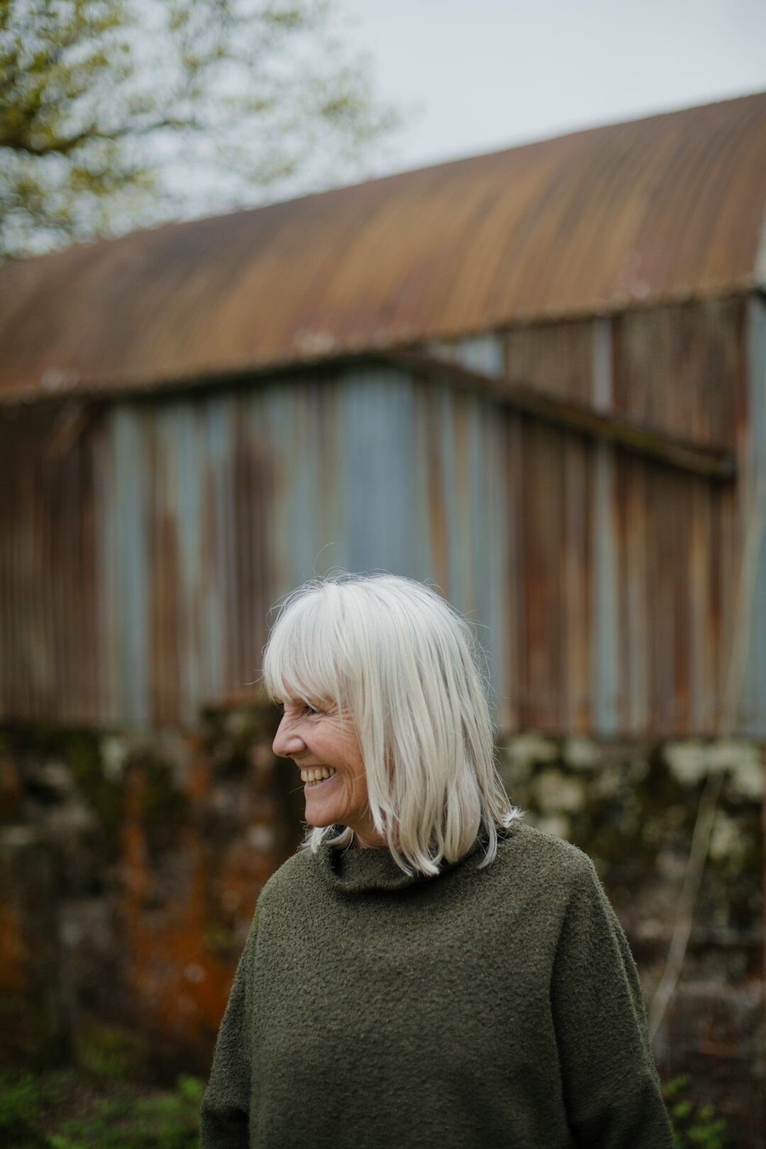 Portrait of a smiling senior woman outdoors
