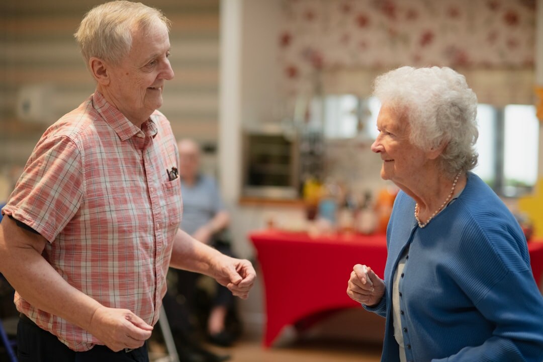seniors exercising together