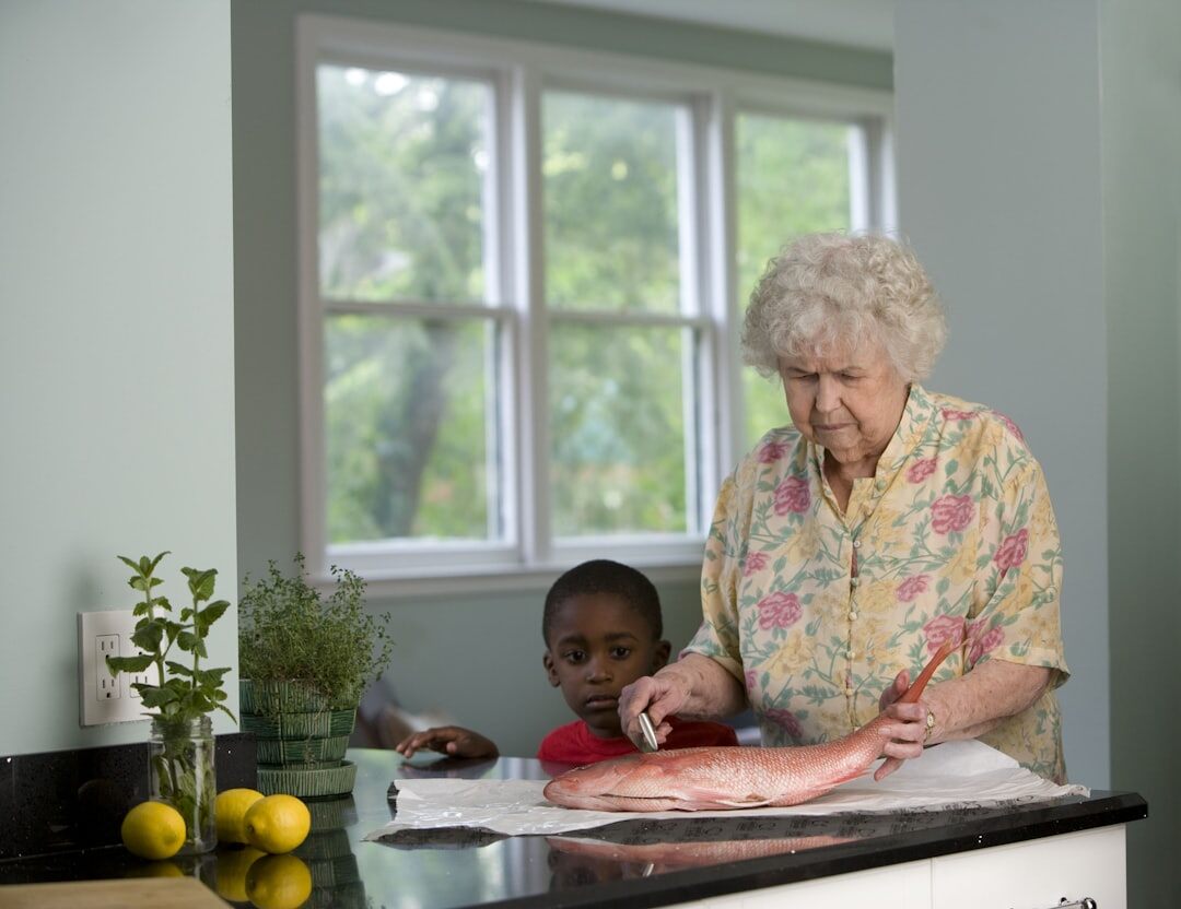 seniors cooking together